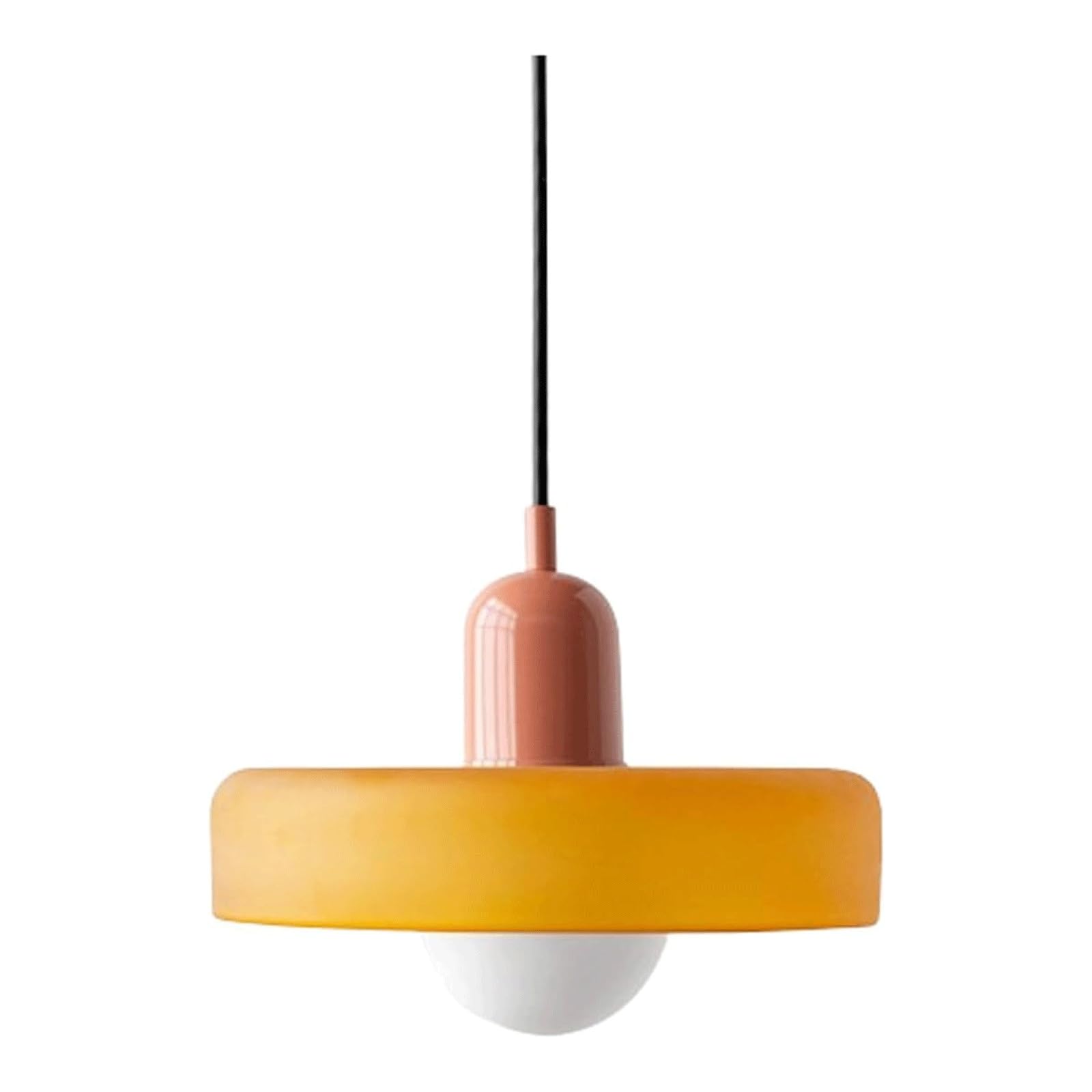 Lustre simple réglable pour corriger un plafond bas luminaire en verre orange