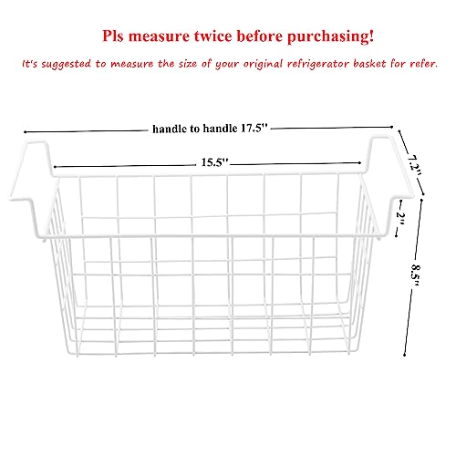 Orgneas 17.5 Inch Freezer Organizer Bins for Chest Freezer Refrigerator Basket Storage Rack Bins Deep Freezer Metal Wire Baskets 2Packs - Thumbnail 2