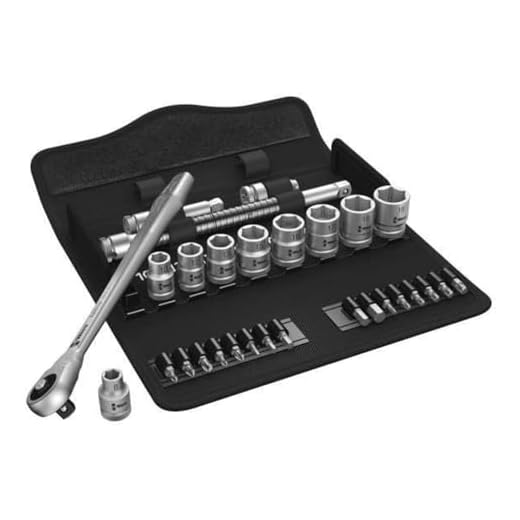 Wera 05004047001 8100 SB 7 Zyklop Metal-Knarrensatz, Durchsteckvierkant, 3/8 Zoll -Antrieb, metrisch, 29-teilig