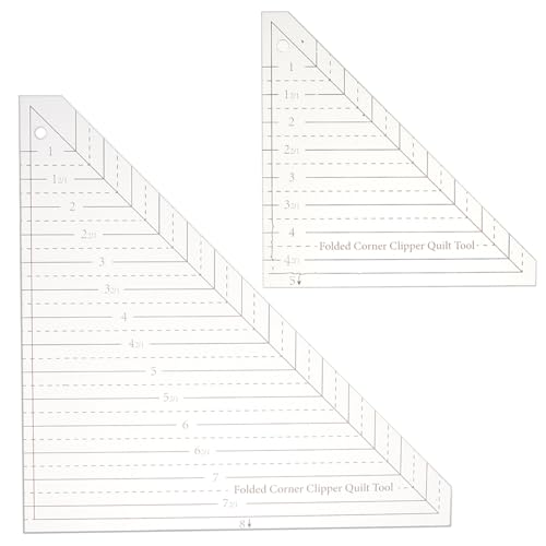 ORIGACH 2 Pcs Acrylic Folded Corner Clipper Quilt Tool