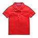 AIMAOMI Kids Baby Boys Fashion Solid Color Short Sleeve Pique Polo T-Shirt Tops Summer Clothes (Red, 18-24 Months)