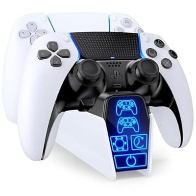 Fenolical Estación de Carga para DualSense PS5 y Controlador Edge, Táctil y Multifuncional para Playstation 5 con Iluminación Temporizada Libremente Controlable | Ya disponible en tu tienda friki favorita! En mundofriki.es!