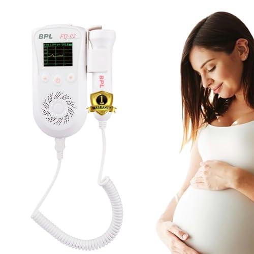 Image of BPL Medical Technologies FD-02 Fetal Doppler Smart Noise Reduction & Heartbeat Detection Machine with in-Built Speaker for Home and Clinic Use - White