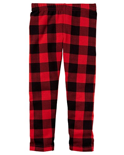 Carters Cozy Fleece Leggings (5T, Red Check)