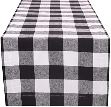 Buffalo Check Table Runner 16x72 Black/White
