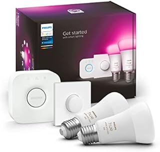 Philips Hue White and color ambiance Zestaw startowy 2xE27 1100lm, 8W (75W), mostek Philips Hue, Hue Smart Button, inteligentne oświetlenie