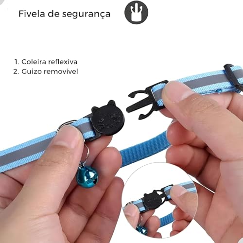 Coleira Case Para Airtag Com Detalhes Reflexivos E Sininho, Coleira Com Capa de Couro Compativel a R