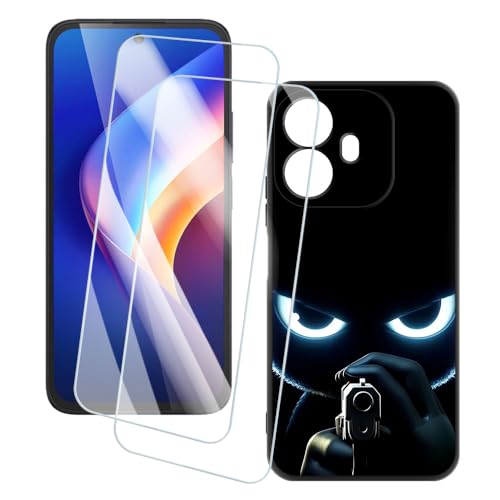 OAGELIM 2�Z�b�g �X�N���[���v���e�N�^�[ + �P�[�X TCL K70 Power 4G (6.75 �C���`) �Ƃ̌݊������� �A�[�e�B�X�e�B�b�N�J�X�^���v�����g�J�o�[�Ƌ����K���X�t�B���� �X�N���b�`�h�~ (�Ə�)