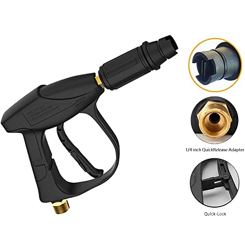 Image of Adjustable Nozzle Spray Gun with 10 mtr Pressure Washing Hose Pipe & Foam Flow Bottle Combo Set Compatible with Pioneer, JPT, STARQ, REQTECH (Length 10 Meter,Color - Black)