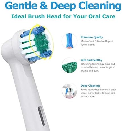 8 Pack Toothbrush Heads for Oral-B Braun Electric Toothbrushes, Family Pack, Precision Clean Replacement Toothbrush Head by Dentia