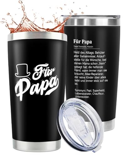VivaJoy Papa Geschenk Geburtstag - Multifunktion Thermobecher Geschenk Für Papa, Geburtstags- oder Vatertagsgeschenke für Papa von Söhnen und Töchtern,Geburtstagsgeschenk für Papa.
