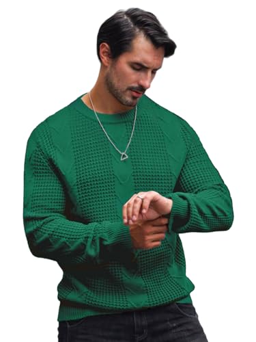 Blusa Suéter Em Tricot Detalhado Masculino. MP4001 (BR, Alfa, M, Regular, Regular, Verde)
