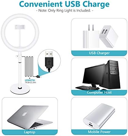 NEEWER Ring Light for Laptop Computer, 10" Dimmable Desktop Light with Phone Holder Circle Light for Computer, 3 Light Modes for Video Conference lighting/Zoom Call/Makeup/Live Stream (White)