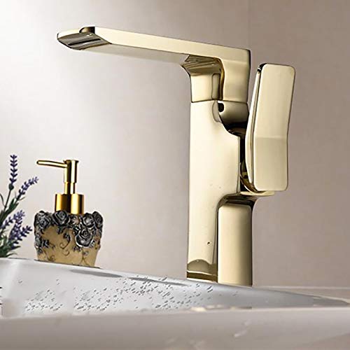 Mitigeur de lavabo rotatif or en laiton avec levier mono-commande - 4
