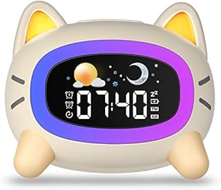 Uplayteck Alarm Clock for Kids - OK to Wake Kids Alarm Clocks with 4 Brightness Levels 5 Night Lights & Sound Machine, Rechargeable Sleep Training Clock with Snooze Function for Boys Girls Bedrooms