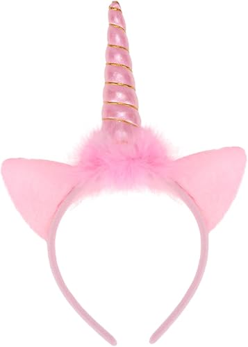 FOMIYES 1 diadema de unicornio iluminada para niñas, bandas elásticas para el cabello, diademas para el día del cabello, diadema de orejas de cuerno