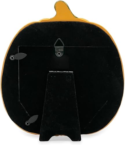 Miniatura 3 de Isaac Jacobs Marco de fotos de Halloween Jack O Lantern de 4 x 4, marco de fotos en forma de calabaza para Halloween (4 x 4, naranja)