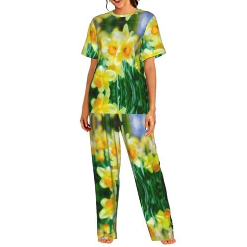 Pyjama court femme imprimé floral pour des matins doux à la maison