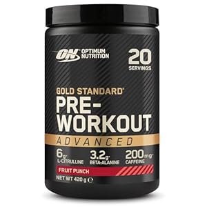 ON Platinum Pre-Entrenamiento, Suplemento Alimenticio Avanzado de Alta Dosis para Energía y Concentración con Cafeína, L-Citrulina, Beta-Alanina y Vitaminas B, Sabor Fruit Punch, 20 Porciones, 420 g