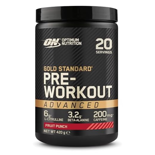 ON Platinum Pre-Entrenamiento, Suplemento Alimenticio Avanzado de Alta Dosis para Energía y Concentración con Cafeína, L-Citrulina, Beta-Alanina y Vitaminas B, Sabor Fruit Punch, 20 Porciones, 420 g