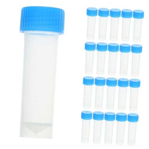 CIYODO 40pcs Cryovial Colorimetric Science Test Tube Lab Graduated Measure Tools Empty Candy Jars Refillable Tubes Liquid Test Tube Experiments Freezing Tubes Screw Cap Test Tubes Plastic