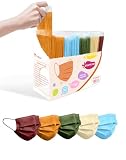TeNice Face Masks Disposable 100 Pack, 4 Ply ASTM Level 3 Medical Grade, Breathable for Adult Outdoor Protection, Individually Wrapped for Home, School & Office, Autumn Symphony