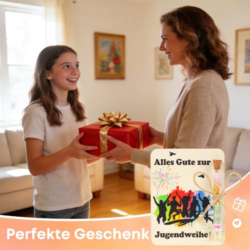 Seutgjie Geldgeschenk Jugendweihe Karten Mädchen Junge Holz mit Reagenzglas für Geld Originelle Personalisiertes Geschenk