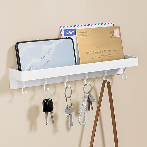 Niffgaff Weißer Schlüsselhalter Wandmontage, Edelstahl...