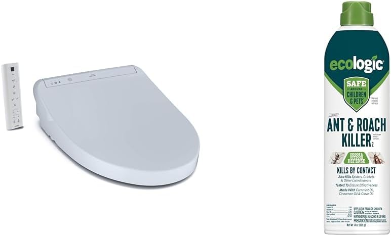 TOTO SW3036R#01 Bidet Toilet Seat Bundle with EcoLogic Ant & Roach Killer Aerosol, 14 Ounces