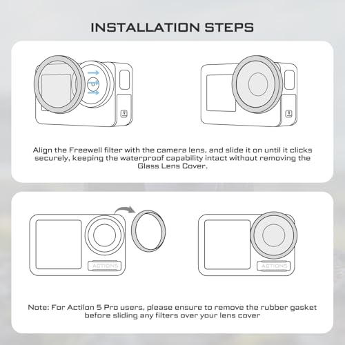 Image of Freewell ND8, ND16, ND32, ND64 Standard Day Filter Set | for Osmo Action 5 Pro /Action 4 /Action 3 /Xtra Edge Pro - essential for daylight filming
