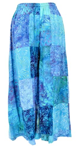 Pantalon palazzo ample et confortable à coupe évasée patchwork - 7