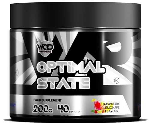 Nootropic Focus Blend Powder for Brain Health & Cognitive Function | Optimal State with BrainBerry, EnXtra & AstraGin | Caffeine Free, 40 Servings | Made in The UK - 200g (Raspberry Lemonade)