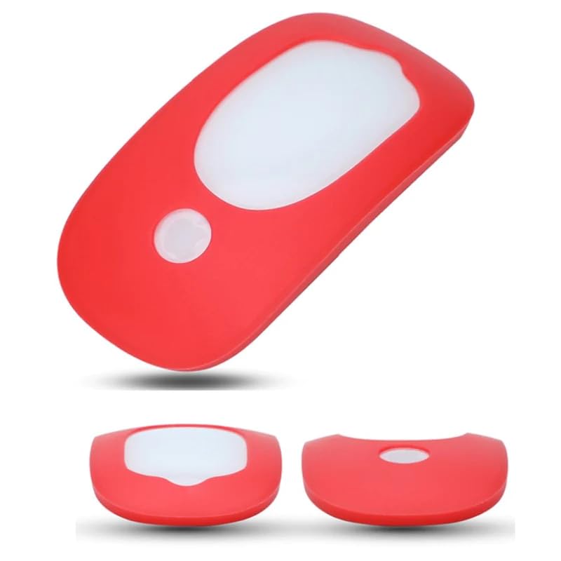 Image of RAYA Silicone Case Cover Compatible with Apple Magic Mouse, Shockproof and Scratchproof Protective Skin for Apple Magic Mouse 1 /2 [ Only Silicone Cover, Mouse NOT Included in The Offer ] (Red)