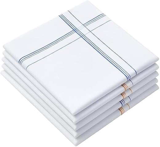 Aenon Fashion is my passion Men’s Cotton White Handkerchief | 100% Pure Soft Cotton Large Size Hanky | Formal & Daily Use ...