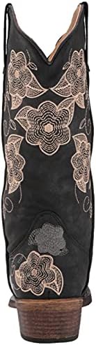 Roper Womens Riley Flowers Boot, Black, 10.5 | Image 2
