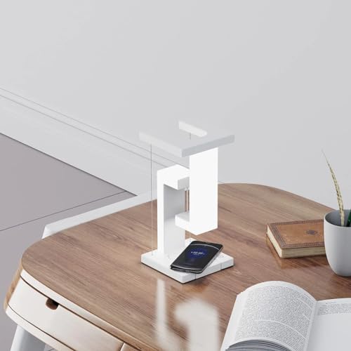 Generic Creative Smartphone Wireless Charging Suspension Table Lamp Balance Laptop in White