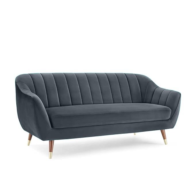 Image of AMATA Marino 3 Seater Sofa Set Colour Light Grey Suede Velvet Fabric with Two Cushions Perfect for Home Office Guests Living Room (Marino Light Grey, 3 Seater)(3 Year Warranty)