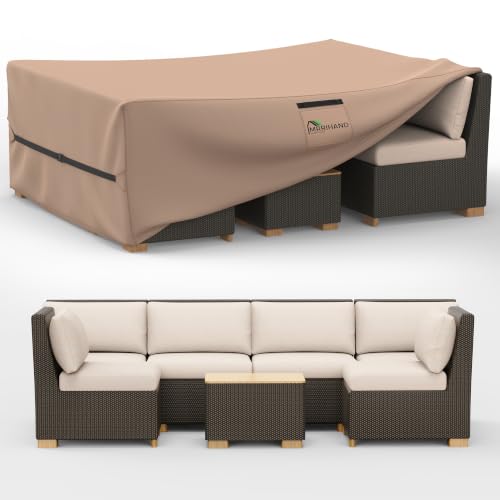 Image of Mrrihand Outdoor Patio Furniture Covers Waterproof 107 inchLx81 inchWx27.9 inchH 600D