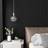 ReWallpaper Basketweave Peel and Stick Wallpaper 30in x 16.5ft Black Texture Wallpaper Waterproof Embossed Vinyl Wall Covering for Kitchen Bedroom Walls Removable Contact Paper for Cabinets Shelves