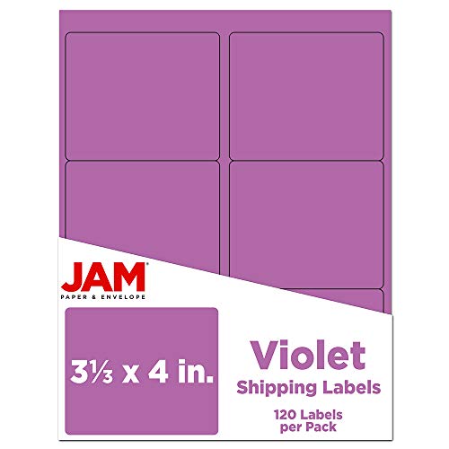 Jam Paper Shipping Address Labels - Large - 3 1/3 X 4 - Violet Purple - 120/Pack #TOP1