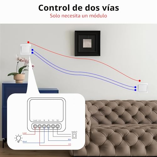 Módulo interruptor inteligente wifi de 2 vías pack de 4 con app Tuya y Smart Life 4