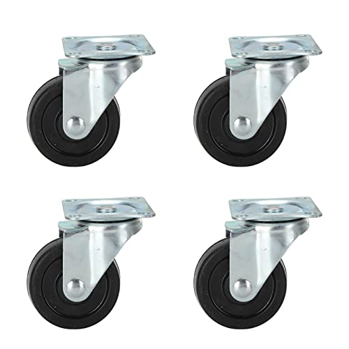 Rodízio de borracha giratória, 4 peças de rodízios giratórios resistentes ao desgaste de 5 cm para e