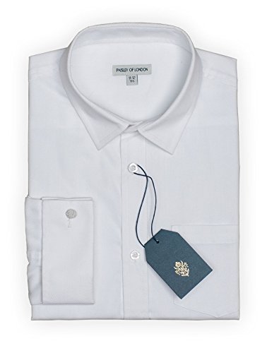 Paisley of London, Blanc de Garçons Chemise, Enfants T-Shirt, 6 Mois - 14 Ans - Blanc, 11-12 Years