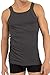 Rico Rojo Men's Modern Tank Tops 3-Pack, Black/Grey, Large