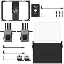 Accsoon CineView Master 4K Wireless Video Transmission System with PowerCage Mini Video Stabilizer for iPad mini 6/Mini 7A17 Pro with NP-F Battery Plate Adapter& Sun Hood
