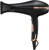 Secador de Cabelo Profissional LONYAN 220V 2500W 3 Velocidade Do Vento Níveis Ar Quente e Frio Turbo Alta Potência Rápido Secage Íons Negativo (Preto, 220V)