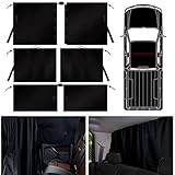 4PCS Car Privacy Curtains for Pickup Trucks Includes A Car Divider Curtain Sun Shade 2 Blackout Side