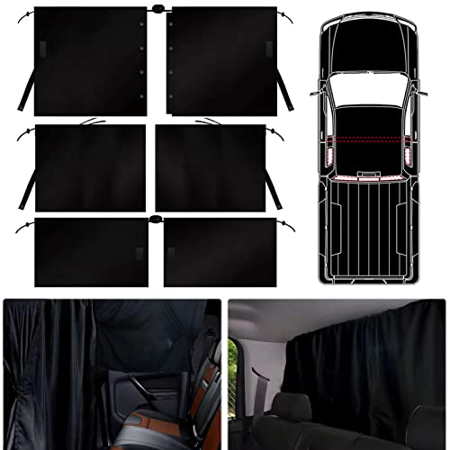 4Pcs Car Privacy Curtains For Pickup Trucks Includes A Car Divider Curtain Sun Shade 2 Blackout Side Window Curtains Covers & Back Window Shades For Travel Camping Sleeping Screen #TOP3