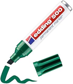 edding 500 Permanent Marker - Red - 1 Pen - Chisel Tip 2-7 mm - Waterproof, Quick-Drying, Smear-Proof Pens - for Cardboard, Plastic, Wood, Metal, Glass and Fabric
