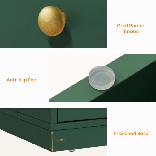 RoyalCraft 7 Drawer Dresser for Bedroom, Green Wood Chest of Drawers - Image 5